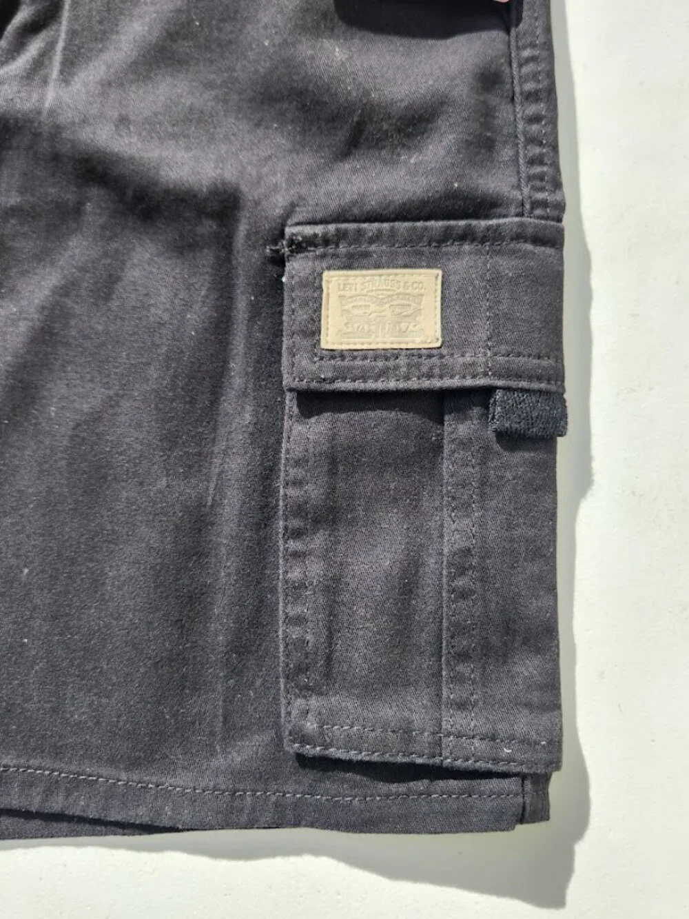 NEW Levi's Boys Twill Cargo Shorts Size 20 Black School Uniform Cotton 98% cotto